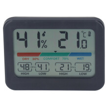 Thermomètre numérique et hygromètre 9,3  7,3  2 cm O/G/B