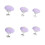 16 pezzi chiusure per copripiumino a fiore 3x3 cm viola 6