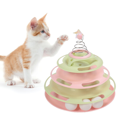 Interactive Turntable Cat Toy Ball Kitten Roller 2525cm Indoor