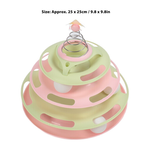 Interactive Turntable Cat Toy Ball Kitten Roller 2525cm Indoor 1