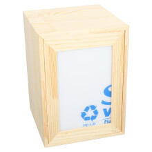 Urne commémorative pour animal de compagnie en pin, 22x16x16 cm, cadre photo Log