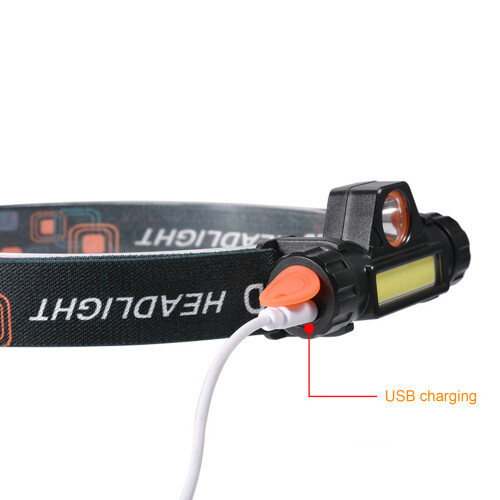 Linterna frontal Q5+COB 400mAh 8.9x6.8x6.7cm negro 1