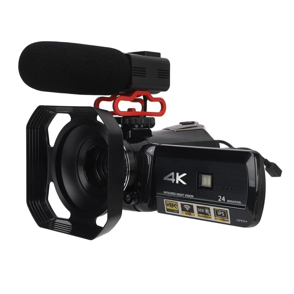4K 24MP Video Camcorder with 3.0" Touch Screen, IR Night Vision