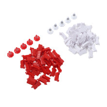 obstacles et cônes RC: 80 pièces blanc/rouge 61x18x24mm