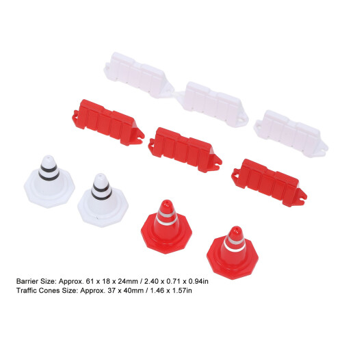 obstacles et cônes RC: 80 pièces blanc/rouge 61x18x24mm 1