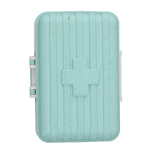 Mini Medicine Box 6 Compartments, Plastic, 10x7.5x3.8cm, Green