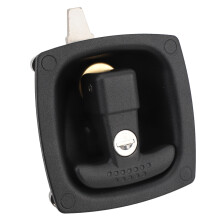 Candado tipo T, aleación de zinc negro, plegable, 2 llaves