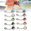 10 Stück Rhinestone Nabelpiercing-Ringe bunt gebogen 14
