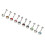 10 Stück Rhinestone Nabelpiercing-Ringe bunt gebogen 15