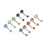10 Stück Rhinestone Nabelpiercing-Ringe bunt gebogen 7