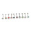 10 Stück Rhinestone Nabelpiercing-Ringe bunt gebogen 13