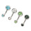 10 Stück Rhinestone Nabelpiercing-Ringe bunt gebogen 6