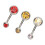 10 Stück Rhinestone Nabelpiercing-Ringe bunt gebogen 10