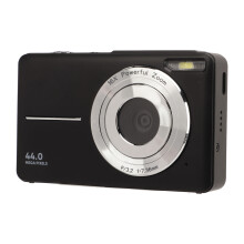 44MP 1080P HD Digital Camera for Teens Kids, 16X Zoom, Compact Black