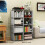 5-Tier 8 Cubes Storage Bookcase, Grey, 125x41x27cm 2