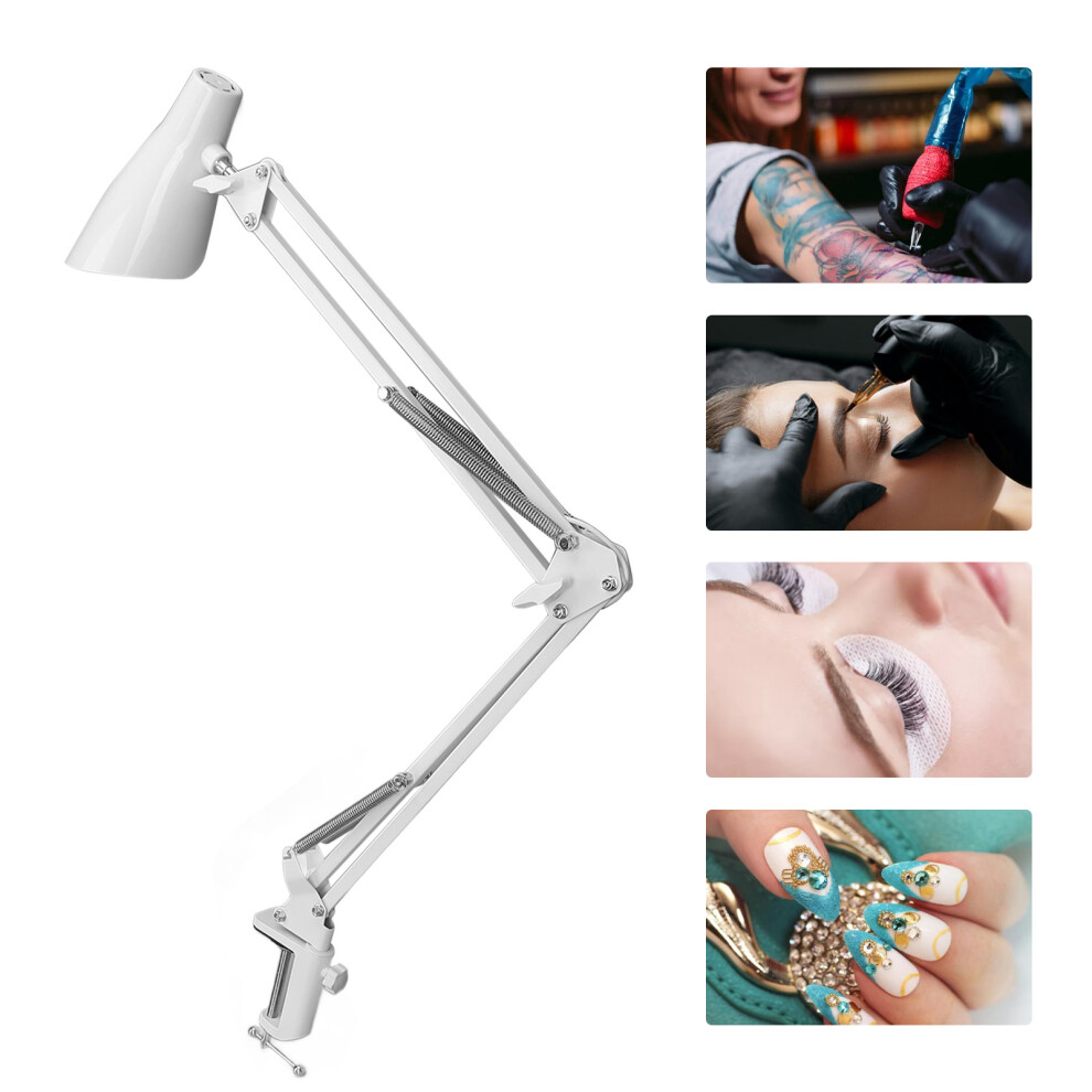 Swing Arm LED Desk Lamp with Clamp, 10 Brightness, White-image-OPC-PJDV8RS-NEW