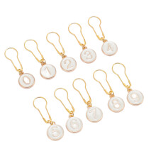 10 pezzi di segnapunti metallici per cucire 0-9, 35x8 mm, con bloccaggio