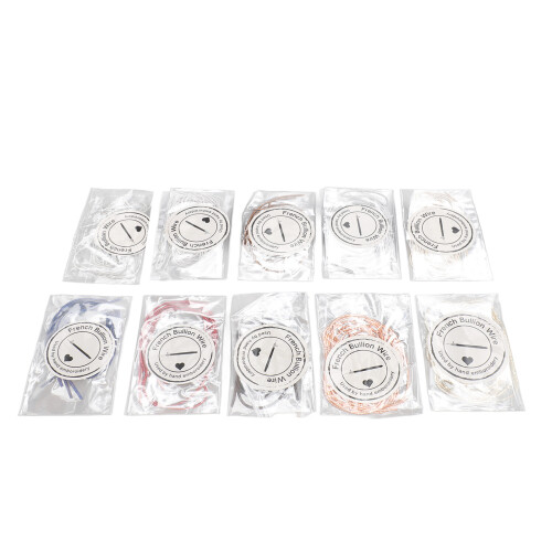 10er Pack Metallic Stickgarn-Set 1mm Mehrfarbig Glänzend