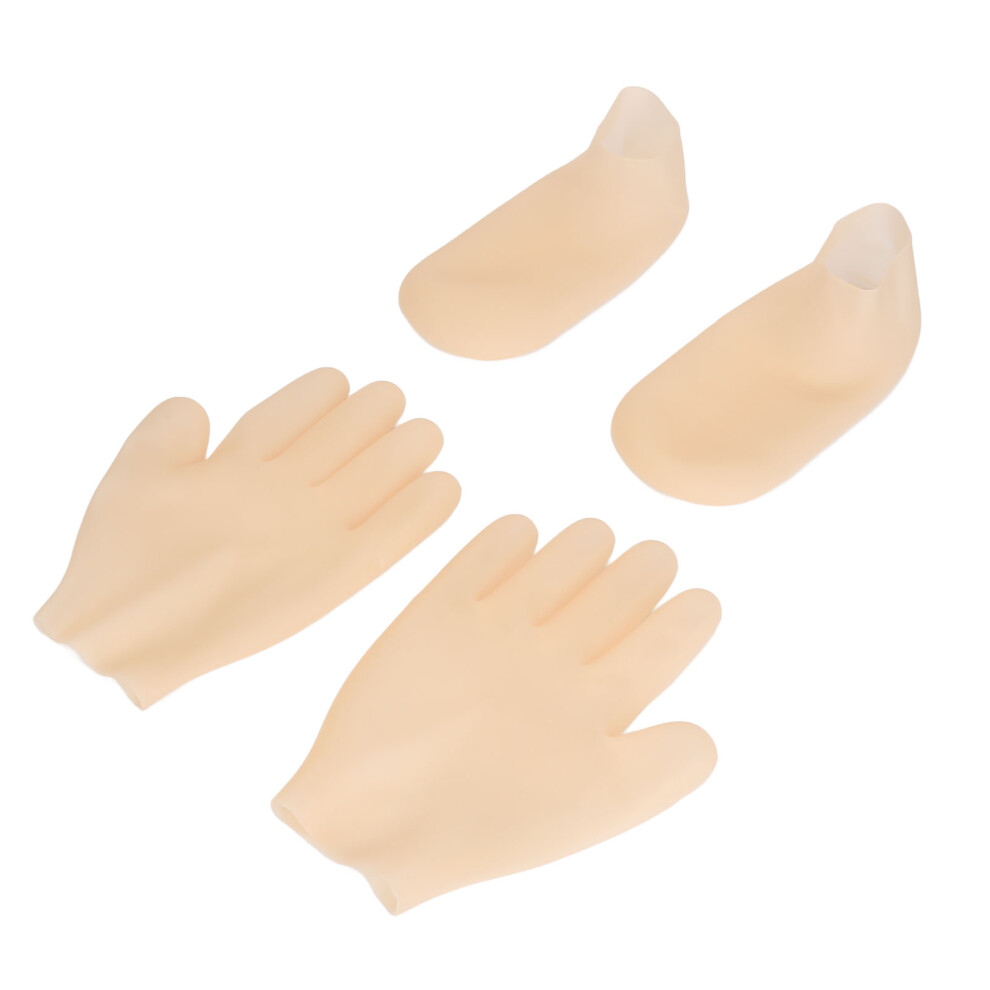 Moisturizing Silicone Gel Gloves & Socks for Foot Care, Skin Color