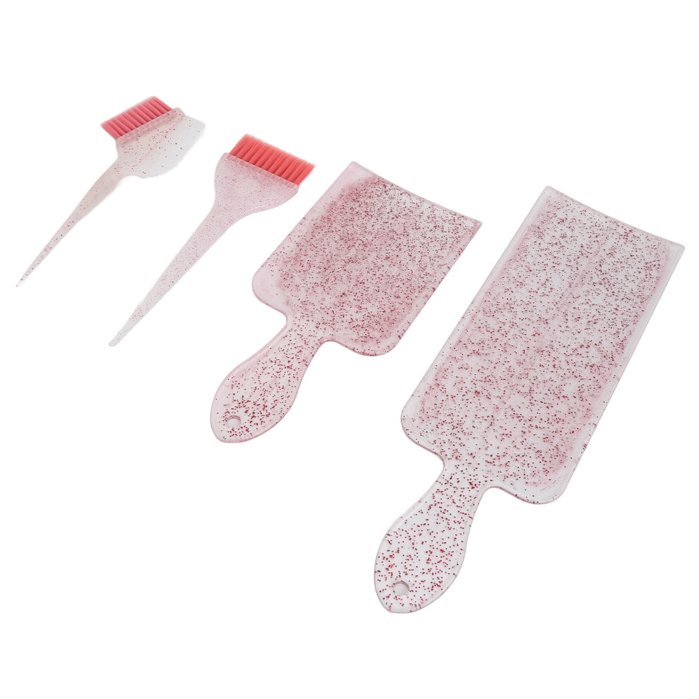 Pink 4Pcs Hair Dye Brush Board Kit For Salon Highlighting And Tinting