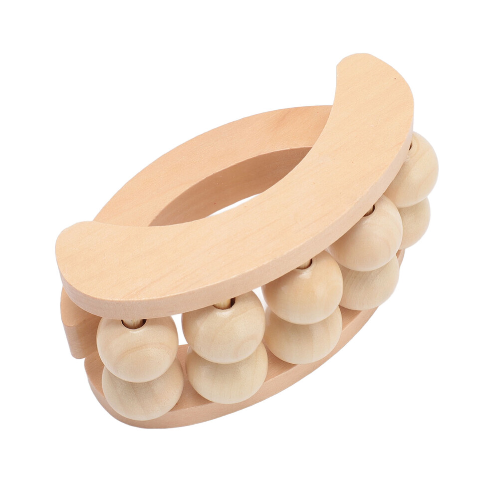 Wooden Massage Ball Roller with 10 Beads â Deep Tissue Handheld Massager for Back, Neck, Foot