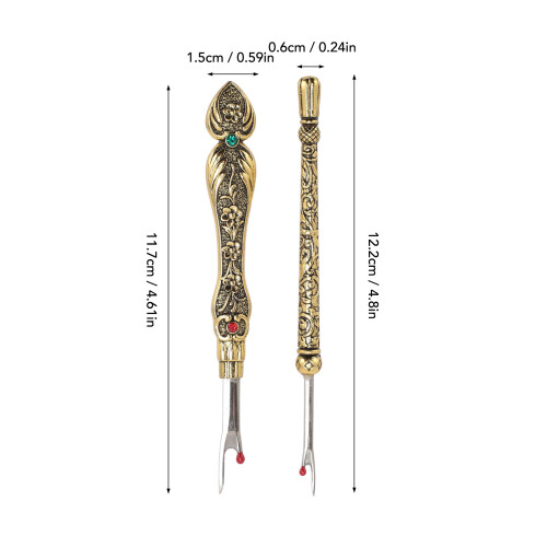 2 Stück Retro-Nahttrenner-Set Gold; 11,7x1,5cm 1 Set 1