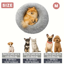 (Size M (50)) Luxury Comfort Donut Pillow Bed Mattress, Multi-Size Design Suitable for Small to Large Dogs and Cats, Deep Sleep Round Cushion