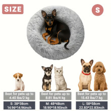 (Size S (40)) Luxury Comfort Donut Pillow Bed Mattress, Multi-Size Design Suitable for Small to Large Dogs and Cats, Deep Sleep Round Cushion