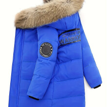 (Blue, 7-8Y) 2025 Trendy Boys' Hooded Winter Coat - Cozy Fleece-Lined Casual Jacket with Pockets, Long Sleeve, Button-Up Front, Solid Color