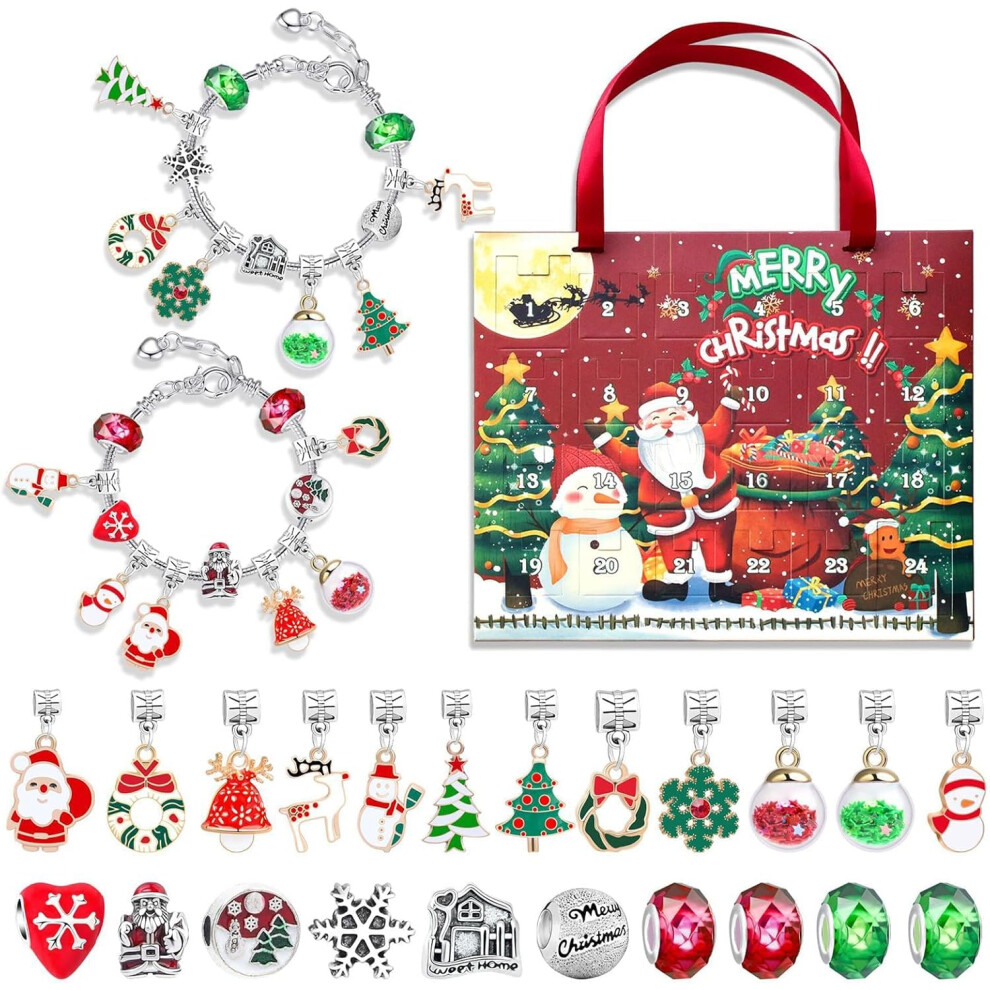 2025 Christmas gift M10 2025 Christmas Advent Calendar Bracelets, 24 Days Xmas Countdown Calendar DIY Jewelry Making Kit blind box 22 Charm-image-OPC-PJDVB6M-NEW