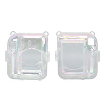 Klare Hülle für Fujifilm Instax Mini 12 – PC-transparent, bunte Sofortbildkameratasche mit verstellbarem Schultergurt für O