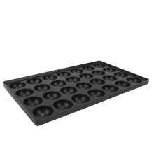 Poêle à takoyaki antiadhésive 28 cavités 33x20cm Ø4cm
