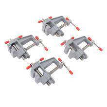 4 pièces en aluminium, mini serre-joint de table, argenté, mâchoire 40 mm