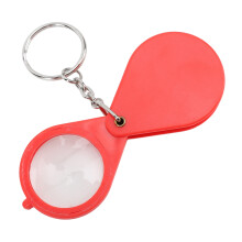 Porte-clés loupe pliante rouge, 10x, 32 mm / 1,26 po