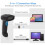 Scanner de codes-barres sans fil 1D 2.4G/BT/USB 2000 mAh 6