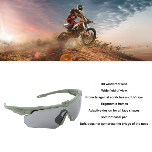 Gafas de sol con lentes intercambiables verde militar UV 2