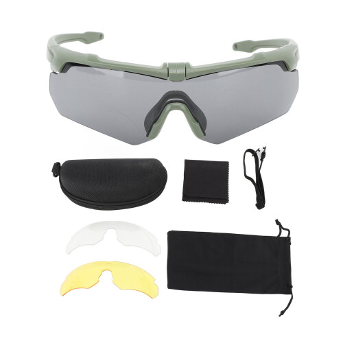 Gafas de sol con lentes intercambiables verde militar UV 1