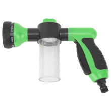 Ergonomic Dog Wash Hose Spray Nozzle with Thickened Soap Dispenser, Green