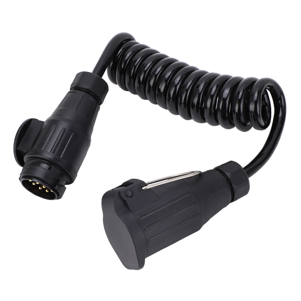 12/24V 13Pin Trailer Coiled Adapter With 6.6Ft Spring Wire For Rvs & Trailers 8701335717046