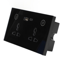 Enchufe inteligente táctil blanco 95-250V 147x86mm USB-C