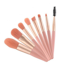 Pinceaux de maquillage pour le visage les lèvres et les yeux 8 pièces doux en fibres synthétiques respectueux de la peau portable