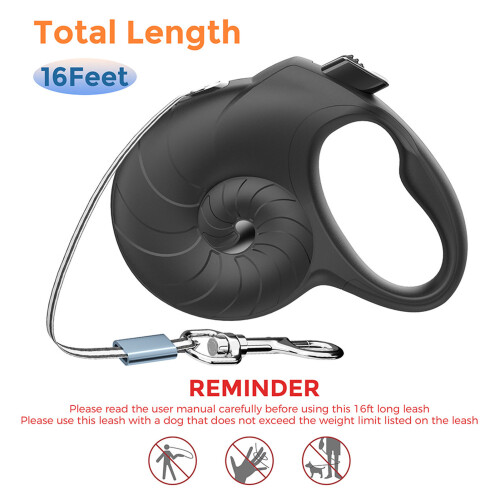 5m Retractable Dog Leash, Lightweight, 44lbs Towing, Plastic Material 2