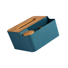Caja de pañuelos multifuncional azul 19.5x17x10 cm 410g