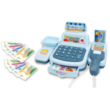 Registratore di cassa giocattolo con scanner - plastica, 2 x AA