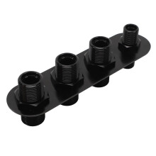 Pasamuros de aluminio macizo de 4 puertos para CA, negro