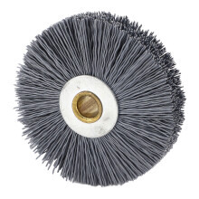 Ruota spazzola a fili crimpati in nylon/acciaio inossidabile per macchina per chiavi 80x20x10mm