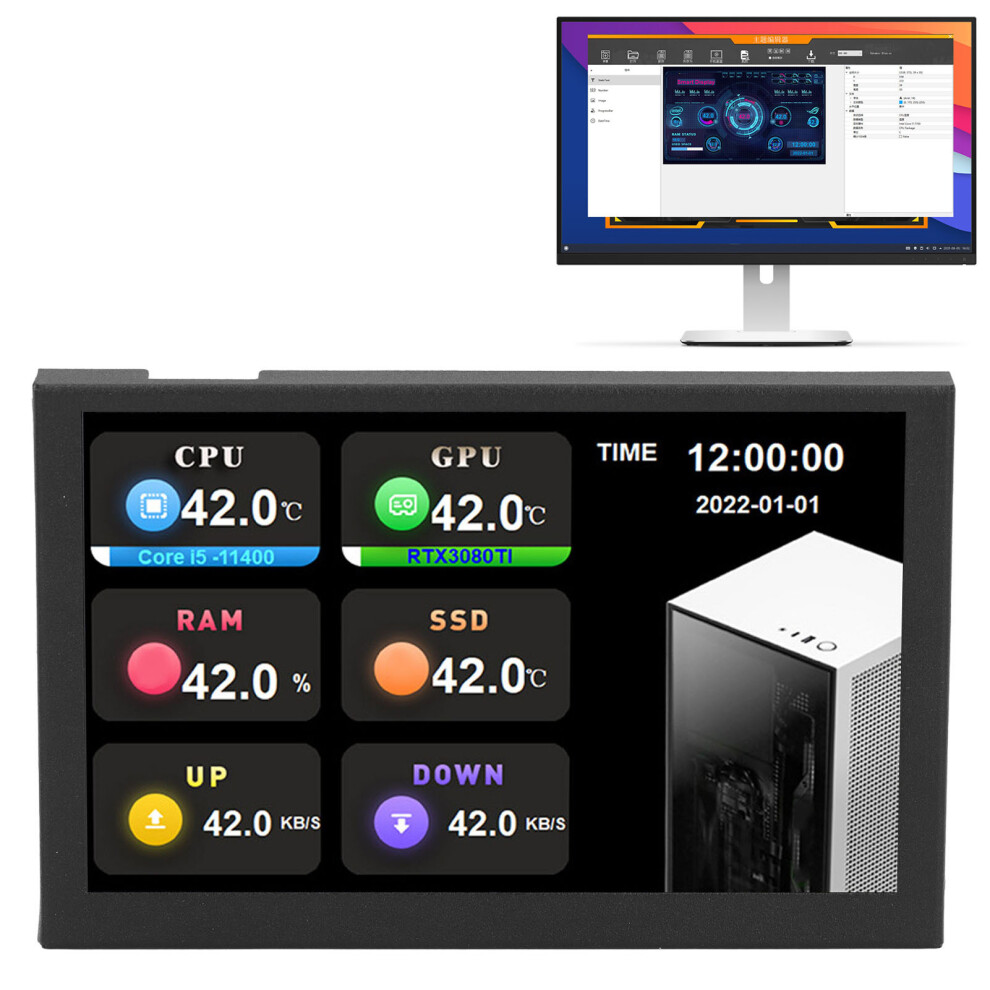 Ips Usb Mini Screen 5.0 In 800X480 Portable Monitor For Pc Aida64 Black 8401335734158