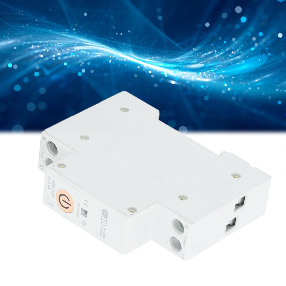 Wifi 1P Switch Circuit Breaker 63A Remote Voice Control, 90V-300V 3761335738903