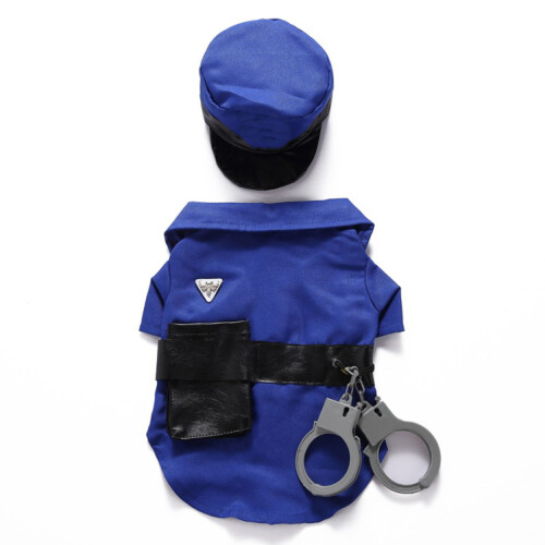 Polizeihund-Kostüm Blau Größe M Polyester-Outfit 1