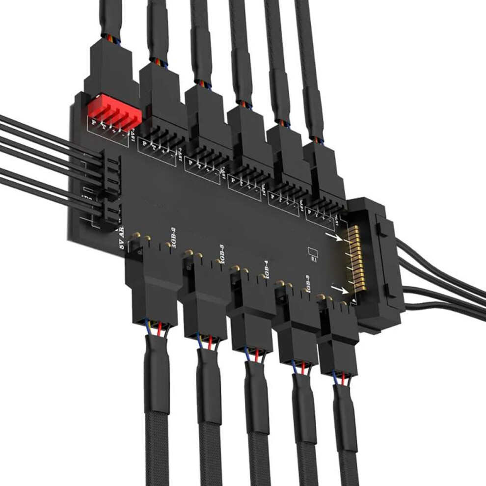 2 In 1 Hub Splitter 5V 3Pin Argb & 12V 4Pin Pwm Ports Cpu Fan Hub 5091335745495